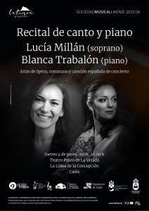 El Teatro Paseo de La Velada será escenario en junio de un recital de canto y piano a cargo de la soprano Lucía Millán y la pianista Blanca Trabalón