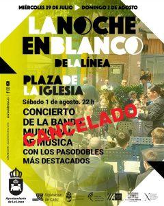 Cancelado el concierto de la Banda Municipal programado para la Noche en Blanco