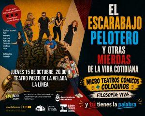 El teatro Paseo De La Velada acogerá el 15 de octubre «El Escarabajo Pelotero», una propuesta que combina humor, teatro y pensamiento