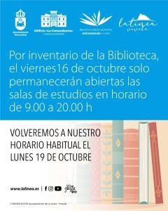 Mañana solo permanecerán abiertas las salas de estudio de la biblioteca municipal “José Riquelme” por la realización de trabajos de inventario